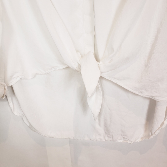 {Anthro} Maeve white button down tie hem - Picture 3 of 6